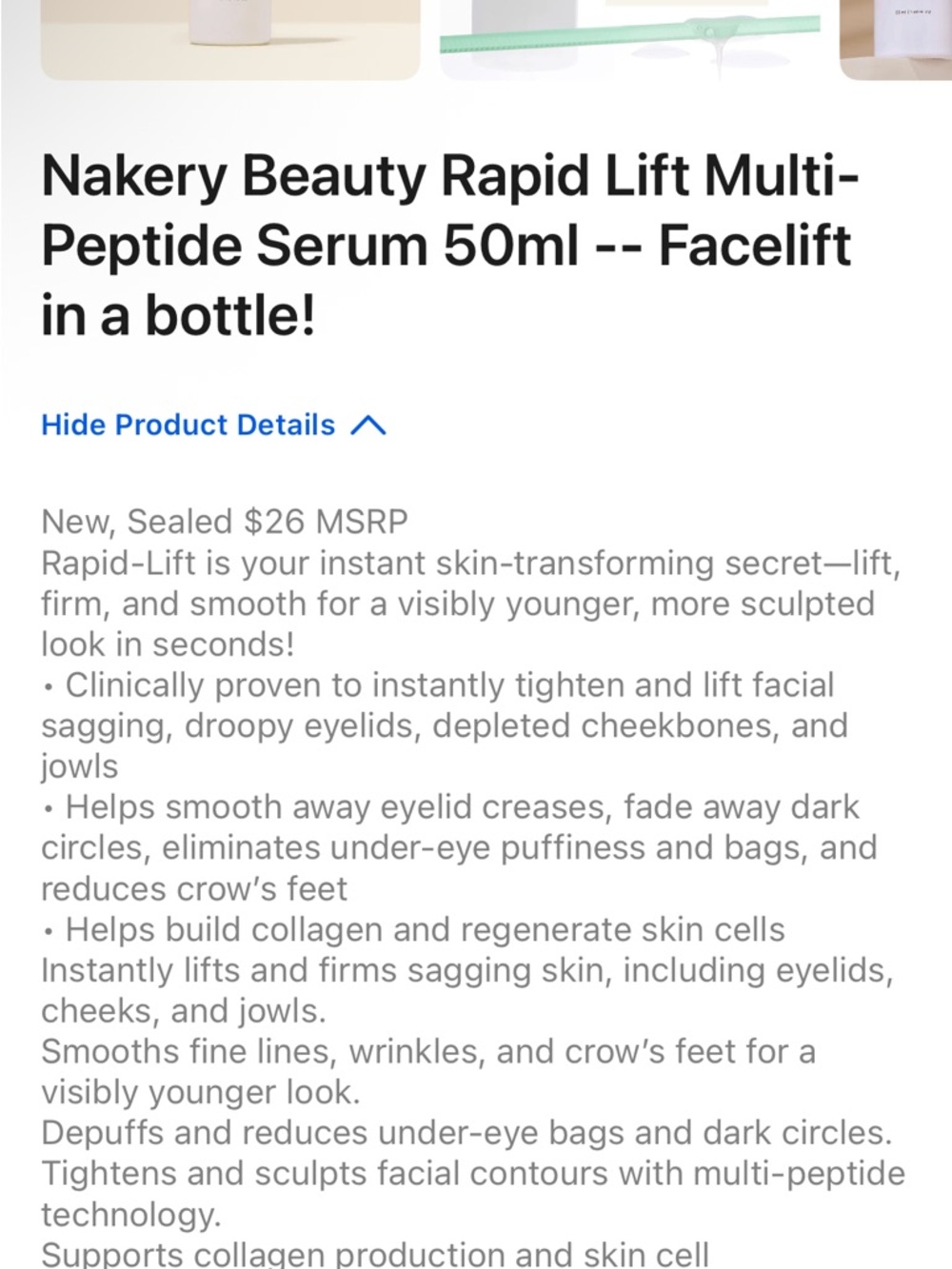 Nakery Beauty Rapid Lift Multi-Peptide Serum 50ml - Picture 7 of 8